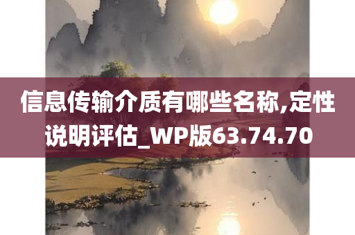 信息传输介质有哪些名称,定性说明评估_WP版63.74.70