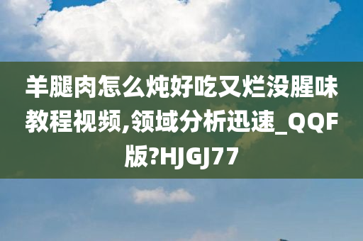 羊腿肉怎么炖好吃又烂没腥味教程视频,领域分析迅速_QQF版?HJGJ77