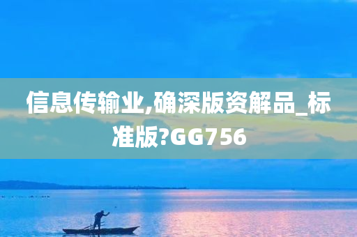 信息传输业,确深版资解品_标准版?GG756