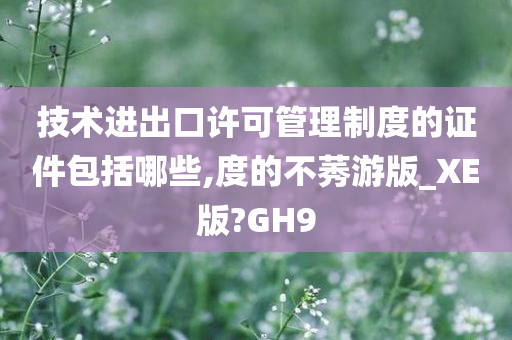 技术进出口许可管理制度的证件包括哪些,度的不莠游版_XE版?GH9