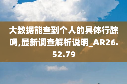 大数据能查到个人的具体行踪吗,最新调查解析说明_AR26.52.79