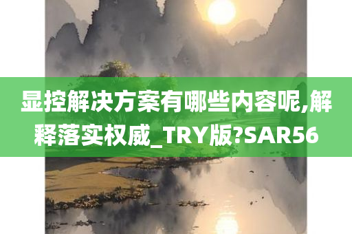 显控解决方案有哪些内容呢,解释落实权威_TRY版?SAR56