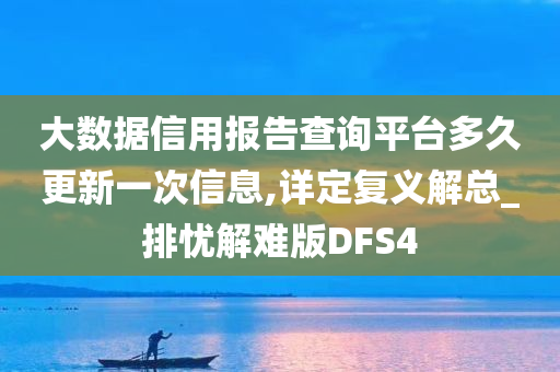 大数据信用报告查询平台多久更新一次信息,详定复义解总_排忧解难版DFS4