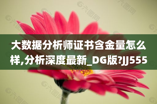 大数据分析师证书含金量怎么样,分析深度最新_DG版?JJ555