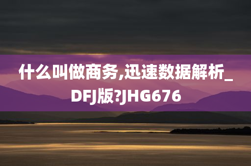 什么叫做商务,迅速数据解析_DFJ版?JHG676