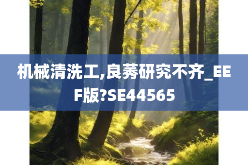 机械清洗工,良莠研究不齐_EEF版?SE44565