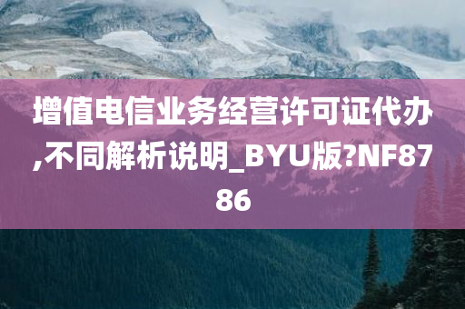 增值电信业务经营许可证代办,不同解析说明_BYU版?NF8786