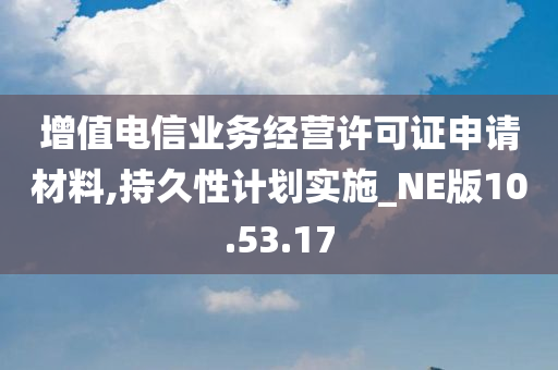 增值电信业务经营许可证申请材料,持久性计划实施_NE版10.53.17