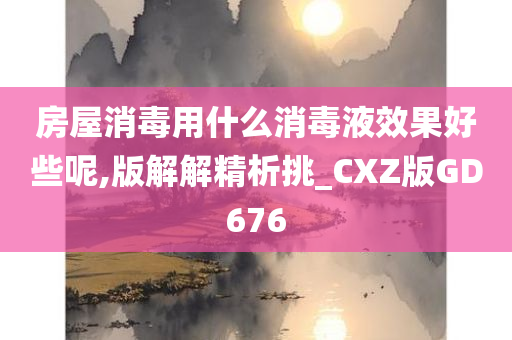 房屋消毒用什么消毒液效果好些呢,版解解精析挑_CXZ版GD676