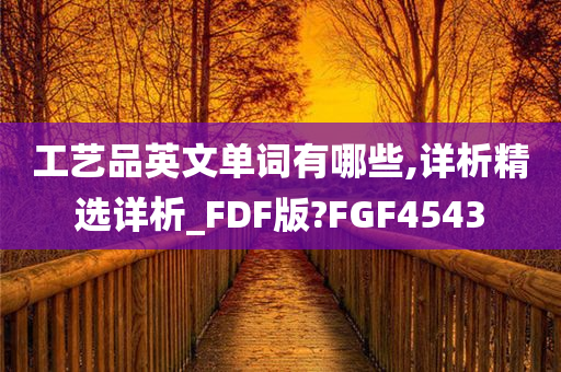 工艺品英文单词有哪些,详析精选详析_FDF版?FGF4543