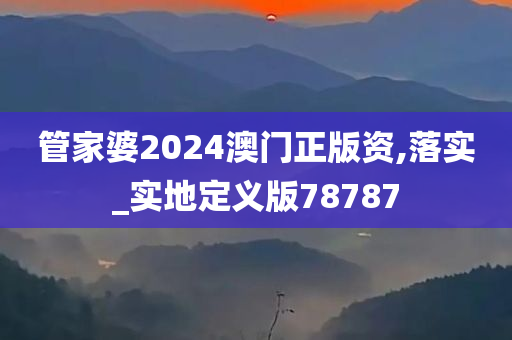 管家婆2024澳门正版资,落实_实地定义版78787