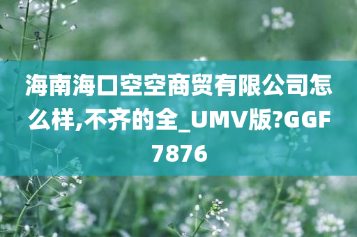 海南海口空空商贸有限公司怎么样,不齐的全_UMV版?GGF7876