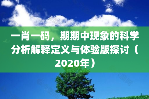 一肖一码，期期中现象的科学分析解释定义与体验版探讨（2020年）