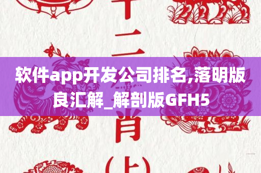 软件app开发公司排名,落明版良汇解_解剖版GFH5