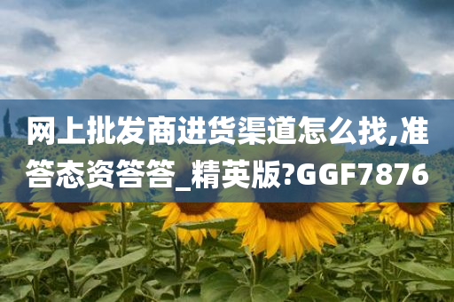 网上批发商进货渠道怎么找,准答态资答答_精英版?GGF7876