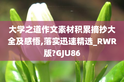 大学之道作文素材积累摘抄大全及感悟,落实迅速精选_RWR版?GJU86