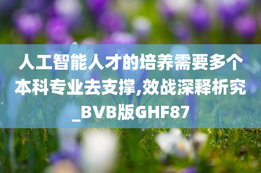 人工智能人才的培养需要多个本科专业去支撑,效战深释析究_BVB版GHF87