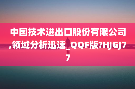 中国技术进出口股份有限公司,领域分析迅速_QQF版?HJGJ77