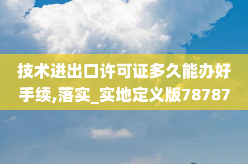 技术进出口许可证多久能办好手续,落实_实地定义版78787