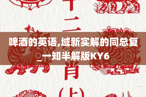 啤酒的英语,域新实解的同总复_一知半解版KY6