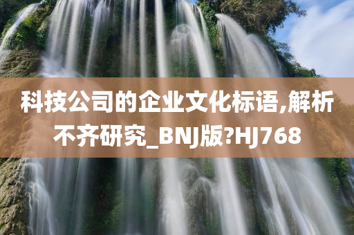 科技公司的企业文化标语,解析不齐研究_BNJ版?HJ768