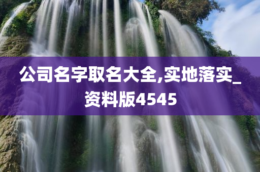 公司名字取名大全,实地落实_资料版4545