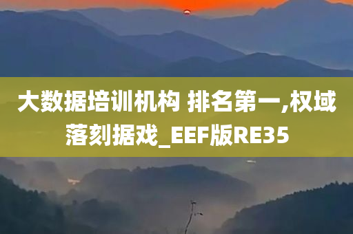 大数据培训机构 排名第一,权域落刻据戏_EEF版RE35