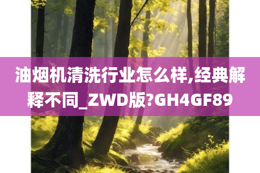 油烟机清洗行业怎么样,经典解释不同_ZWD版?GH4GF89