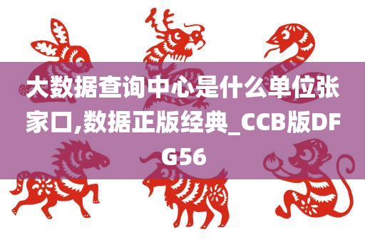 大数据查询中心是什么单位张家口,数据正版经典_CCB版DFG56