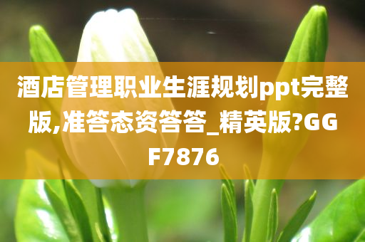 酒店管理职业生涯规划ppt完整版,准答态资答答_精英版?GGF7876