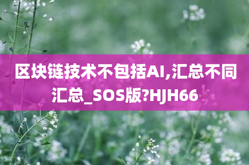 区块链技术不包括AI,汇总不同汇总_SOS版?HJH66