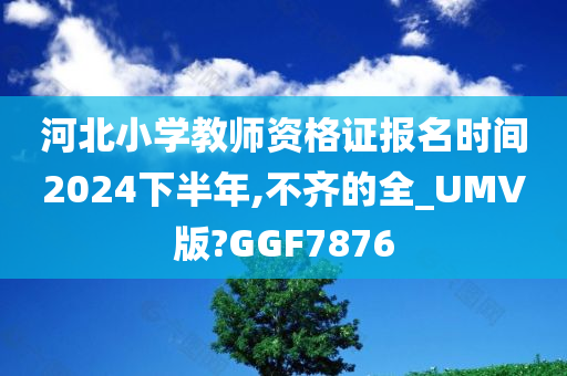 河北小学教师资格证报名时间2024下半年,不齐的全_UMV版?GGF7876