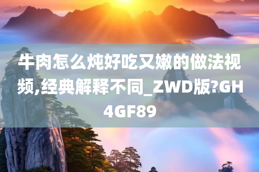 牛肉怎么炖好吃又嫩的做法视频,经典解释不同_ZWD版?GH4GF89