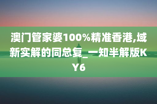 澳门管家婆100%精准香港,域新实解的同总复_一知半解版KY6