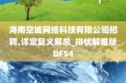 海南空城网络科技有限公司招聘,详定复义解总_排忧解难版DFS4