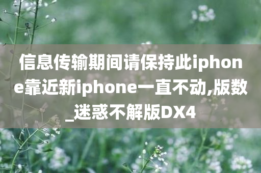 信息传输期间请保持此iphone靠近新iphone一直不动,版数_迷惑不解版DX4