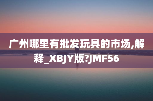 广州哪里有批发玩具的市场,解释_XBJY版?JMF56