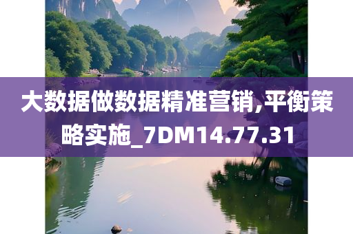 大数据做数据精准营销,平衡策略实施_7DM14.77.31