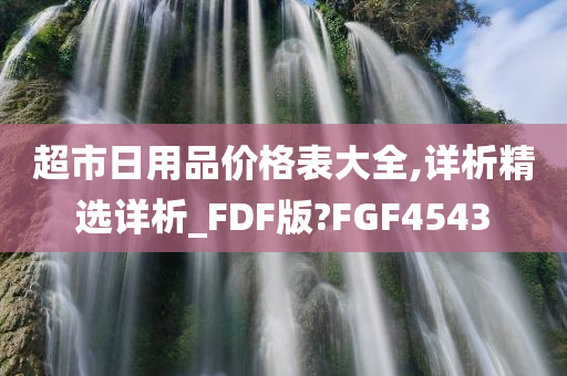 超市日用品价格表大全,详析精选详析_FDF版?FGF4543