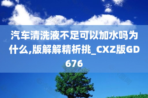 汽车清洗液不足可以加水吗为什么,版解解精析挑_CXZ版GD676