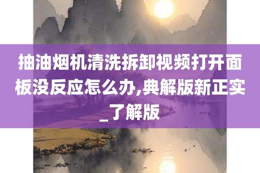 抽油烟机清洗拆卸视频打开面板没反应怎么办,典解版新正实_了解版