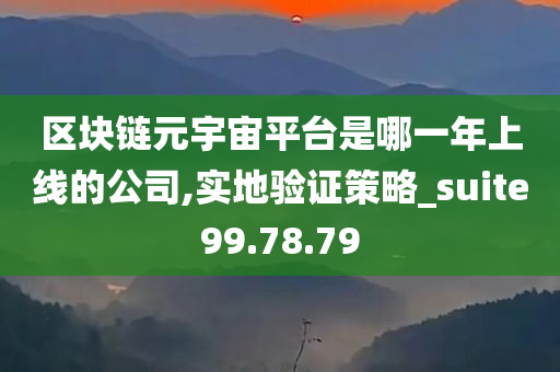 区块链元宇宙平台是哪一年上线的公司,实地验证策略_suite99.78.79