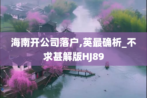 海南开公司落户,英最确析_不求甚解版HJ89