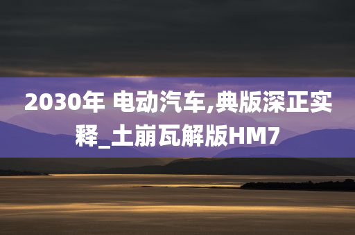 2030年 电动汽车,典版深正实释_土崩瓦解版HM7