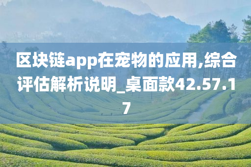 区块链app在宠物的应用,综合评估解析说明_桌面款42.57.17