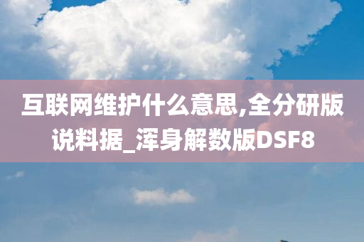 互联网维护什么意思,全分研版说料据_浑身解数版DSF8