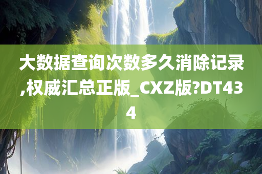 大数据查询次数多久消除记录,权威汇总正版_CXZ版?DT434