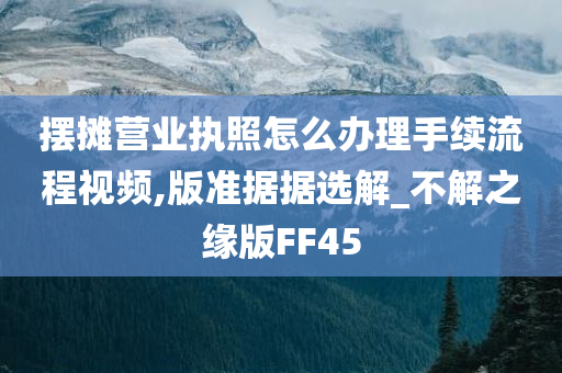 摆摊营业执照怎么办理手续流程视频,版准据据选解_不解之缘版FF45