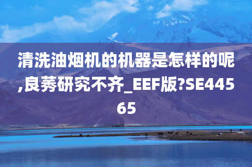 清洗油烟机的机器是怎样的呢,良莠研究不齐_EEF版?SE44565