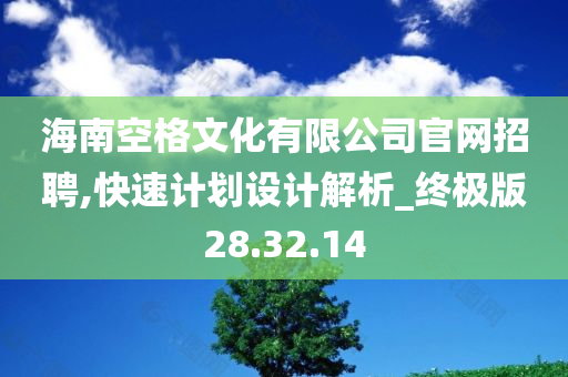 海南空格文化有限公司官网招聘,快速计划设计解析_终极版28.32.14